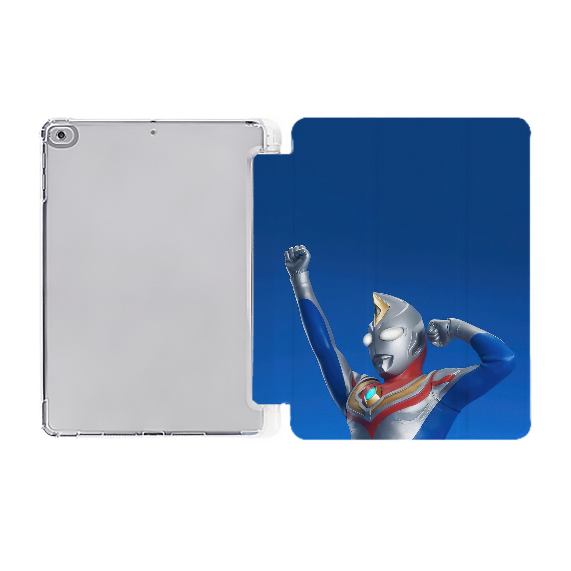 （画像用） ウルトラマン Ultraman IPad ケース ペン収納付き 三つ折りスタンド PUレザー×シリコン 対応機種9.5/10.5/10.9インチ